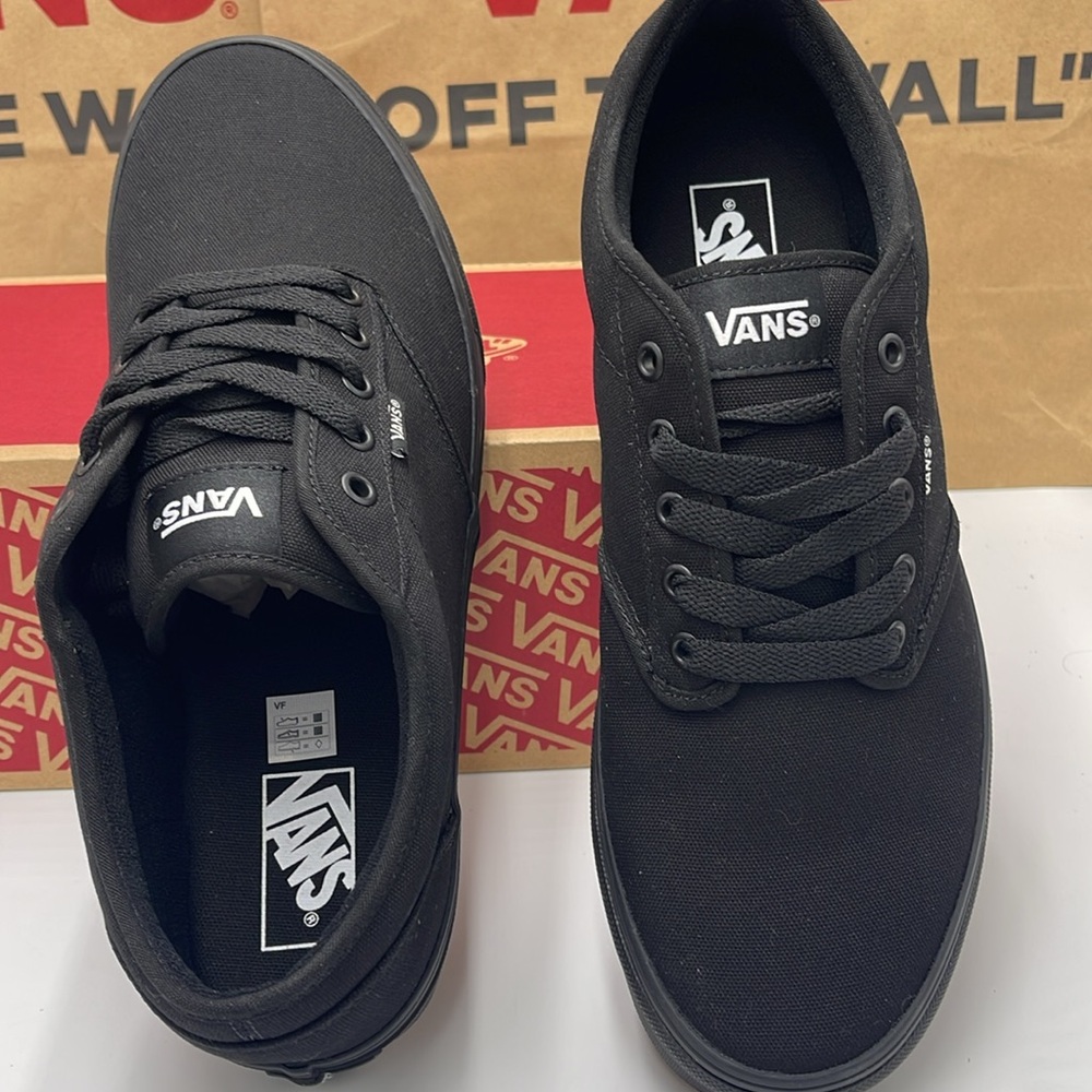 Vans Women’s Black Canvas Sneakers Atwood (Canvas) Black/Black
VN000TUY186 - Picture 12 of 16